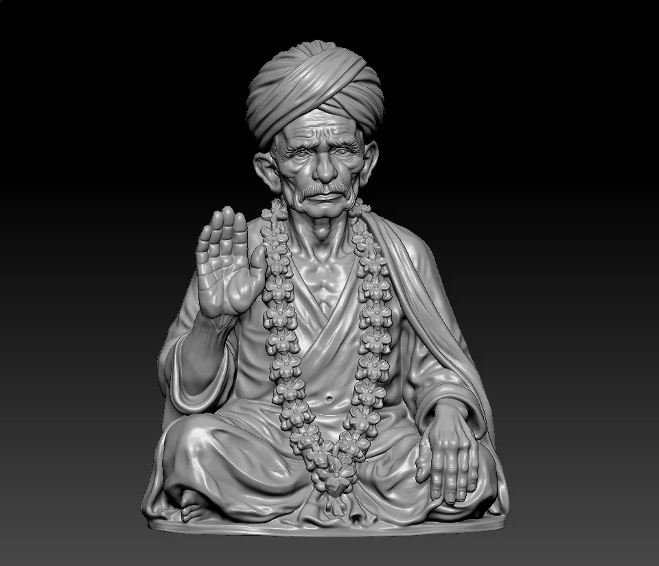 Sant Gadge Maharaj Seated 3D print model