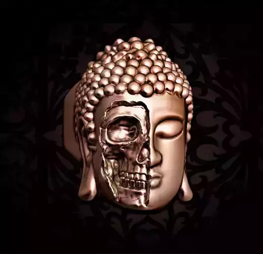 Buddha skull ring 3D print model
