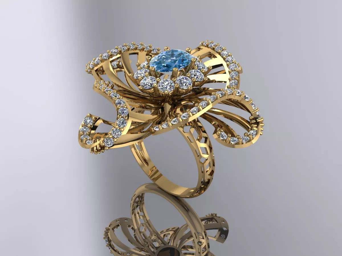 Ring Gold Diamonds 3d model 3D print model