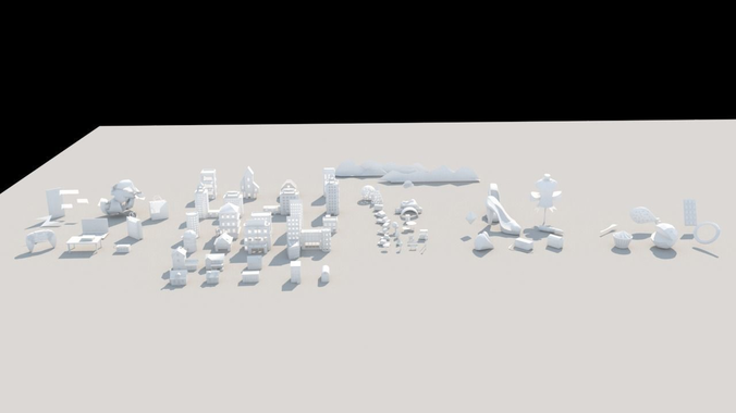 Paper Model Assortment - low polygon style Low-poly 3D model