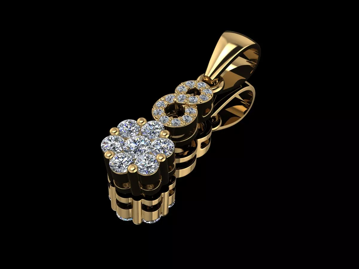 Pendant Gold Diamond 3d model 3D print model