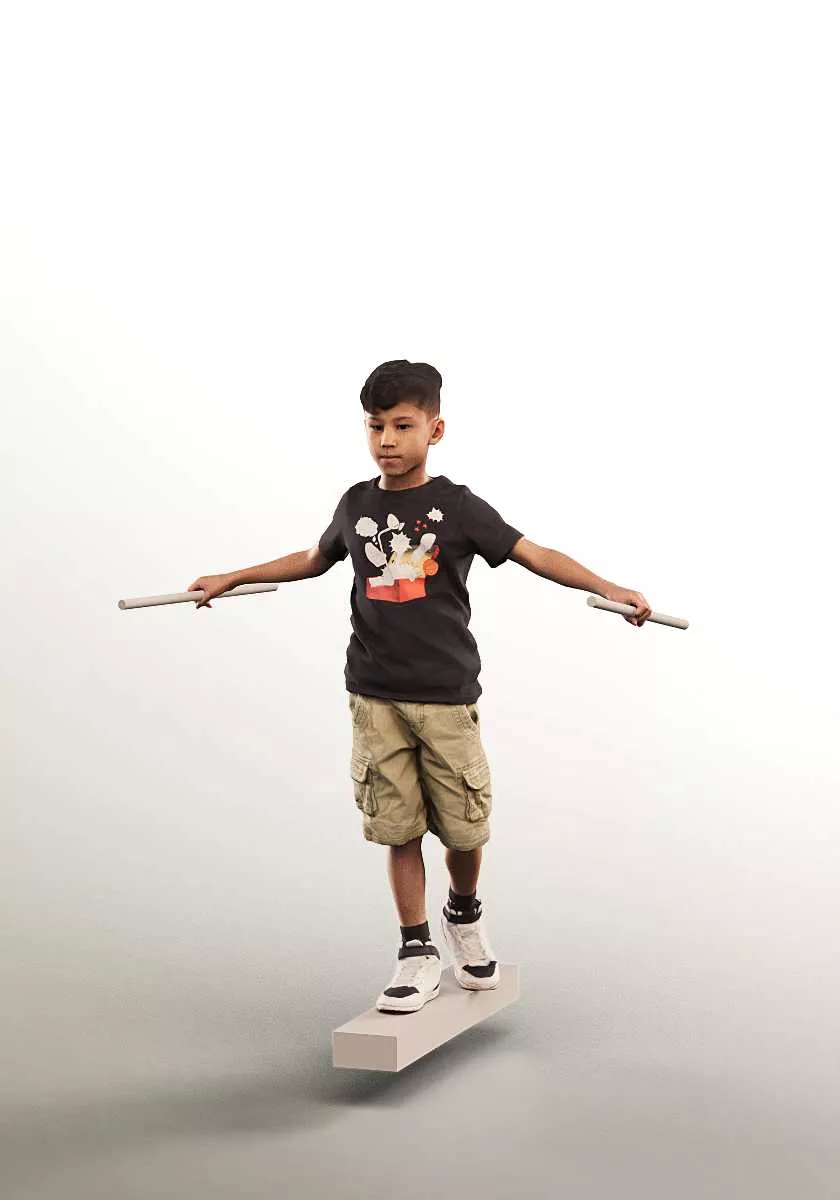 15272 - child playing Low-poly 3D model