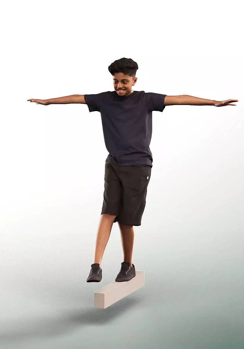 15232 - child balancing playing Low-poly 3D model
