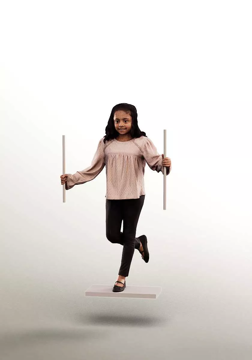 15231 - child playing Low-poly 3D model
