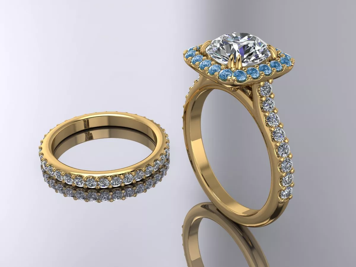 Rings gold Diamond 3d model 3D print model