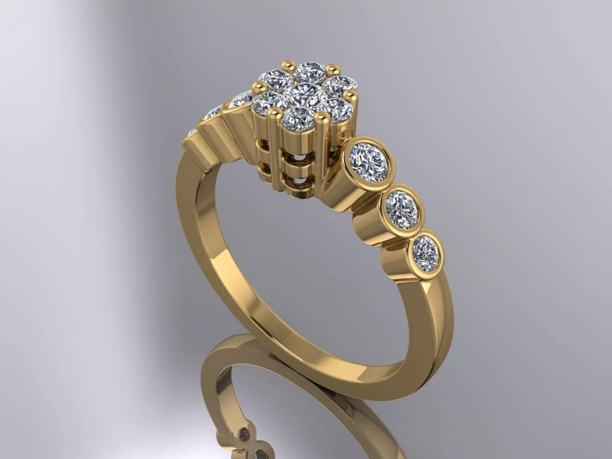 Ring Gold Diamonds 3d model 3D print model