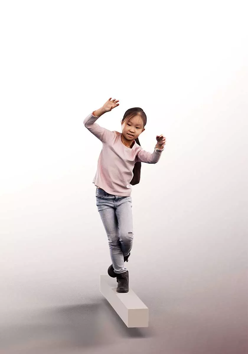 15221 - child playing balancing Low-poly 3D model