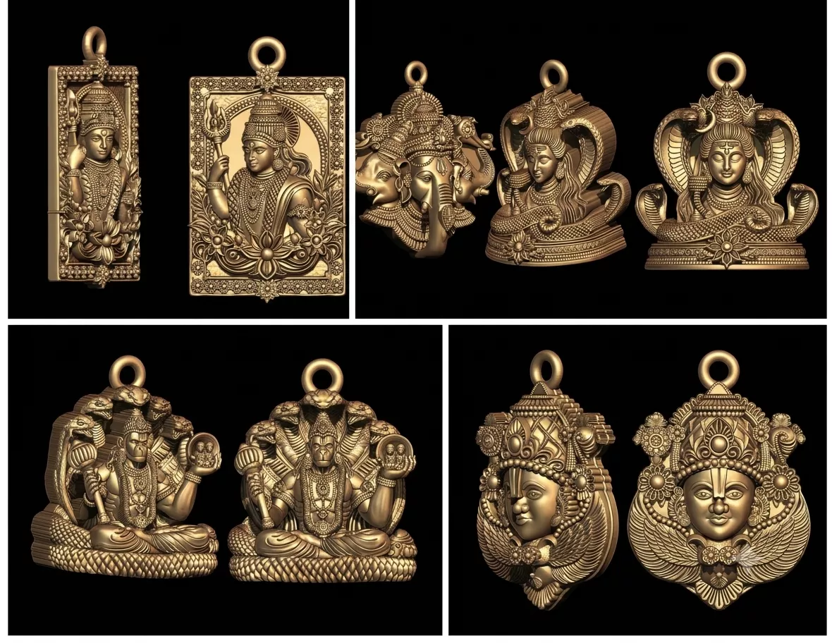Hindu God Pendant Jewelry Collection 3D print model