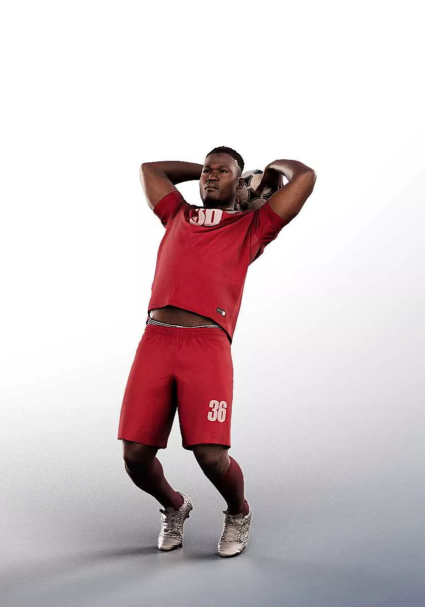16591 - man playing soccer Low-poly 3D model