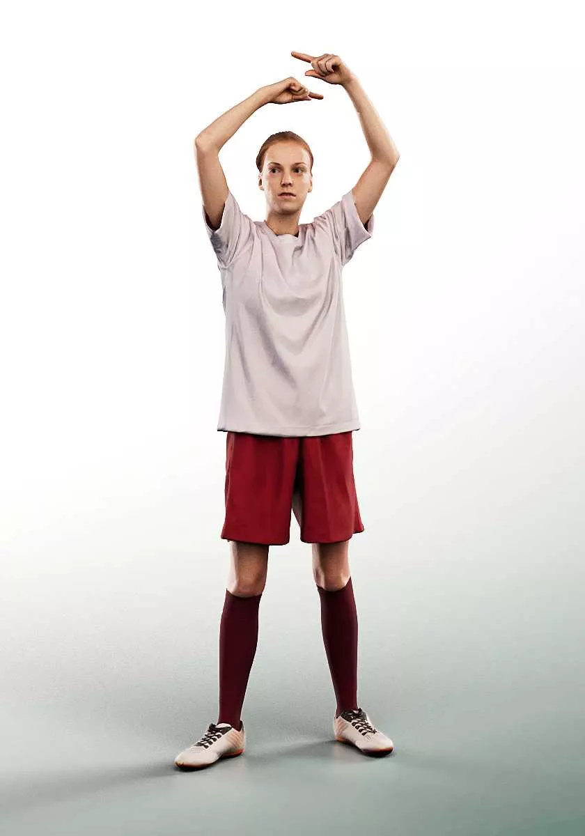 16708 - woman soccer playing Low-poly 3D model