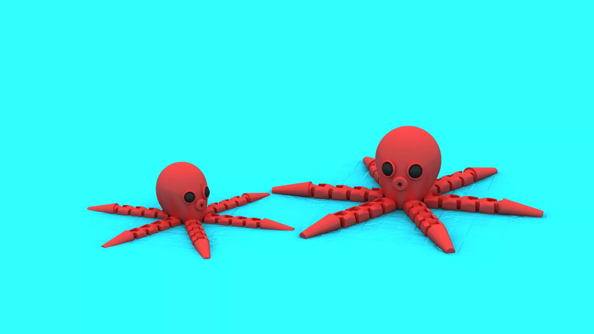 Cute Flexi Octopus with Siphon - Print-in-Place STL Toy 3D print model