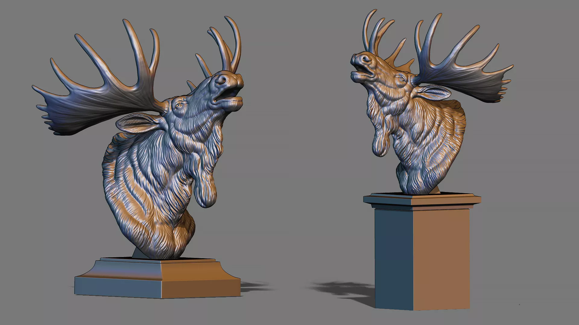 Moose Bust Statue 3D print model