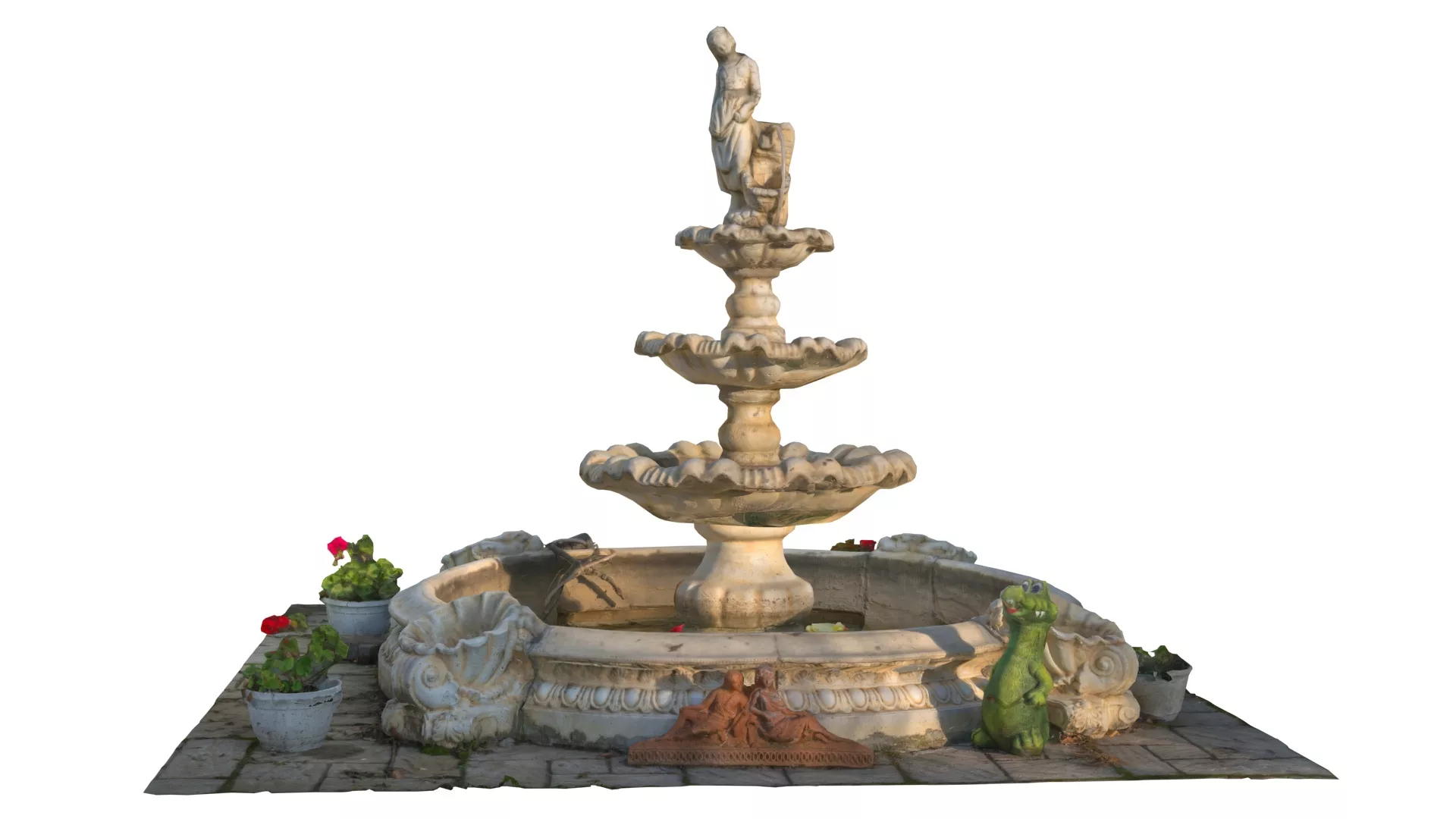 Garden Fountain Low-poly 3D model