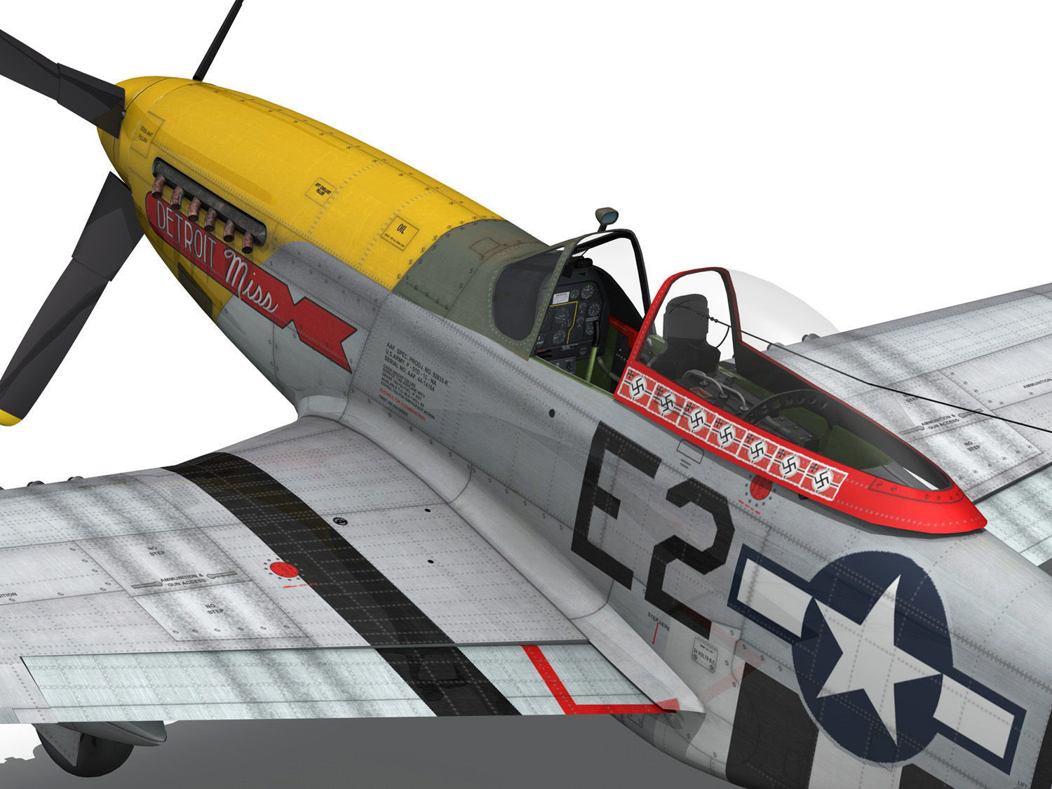 North American P-51D - Detroit Miss 3D model_16