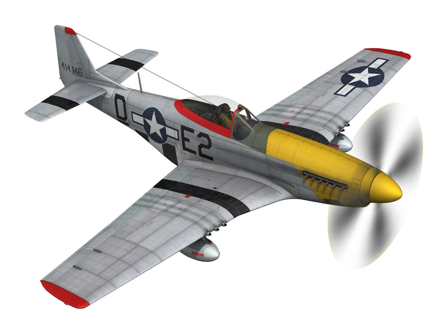 North American P-51D - Detroit Miss 3D model_7