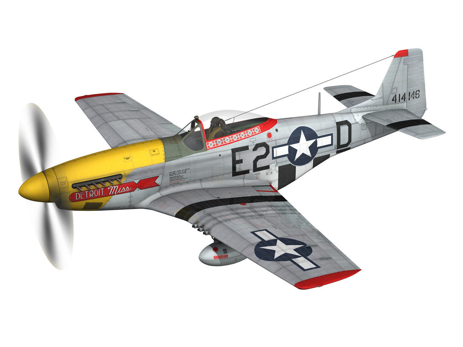 North American P-51D - Detroit Miss 3D model_2
