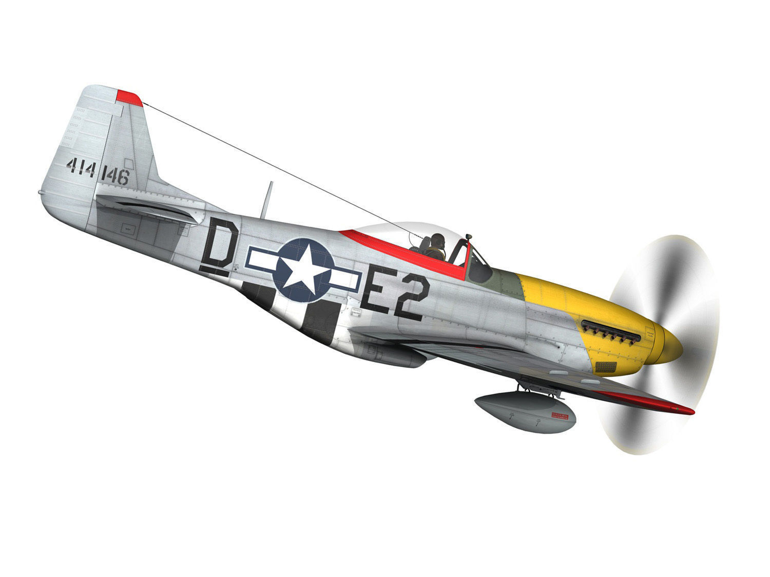 North American P-51D - Detroit Miss 3D model_6