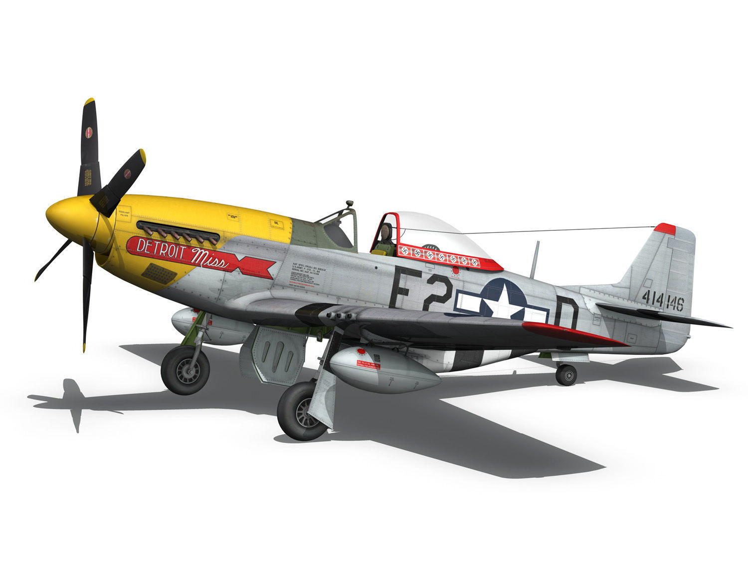 North American P-51D - Detroit Miss 3D model_10