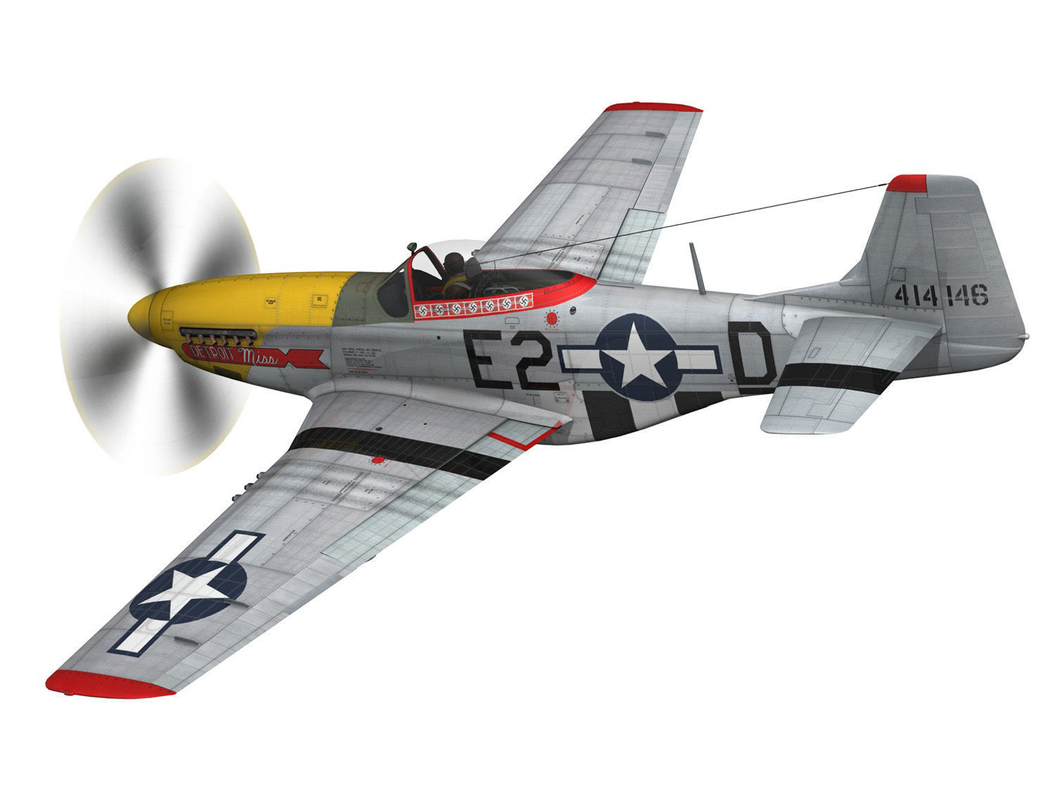 North American P-51D - Detroit Miss 3D model_4
