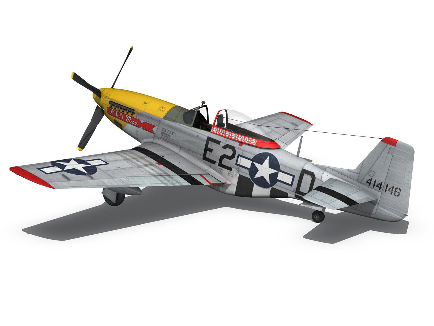 North American P-51D - Detroit Miss 3D model_12