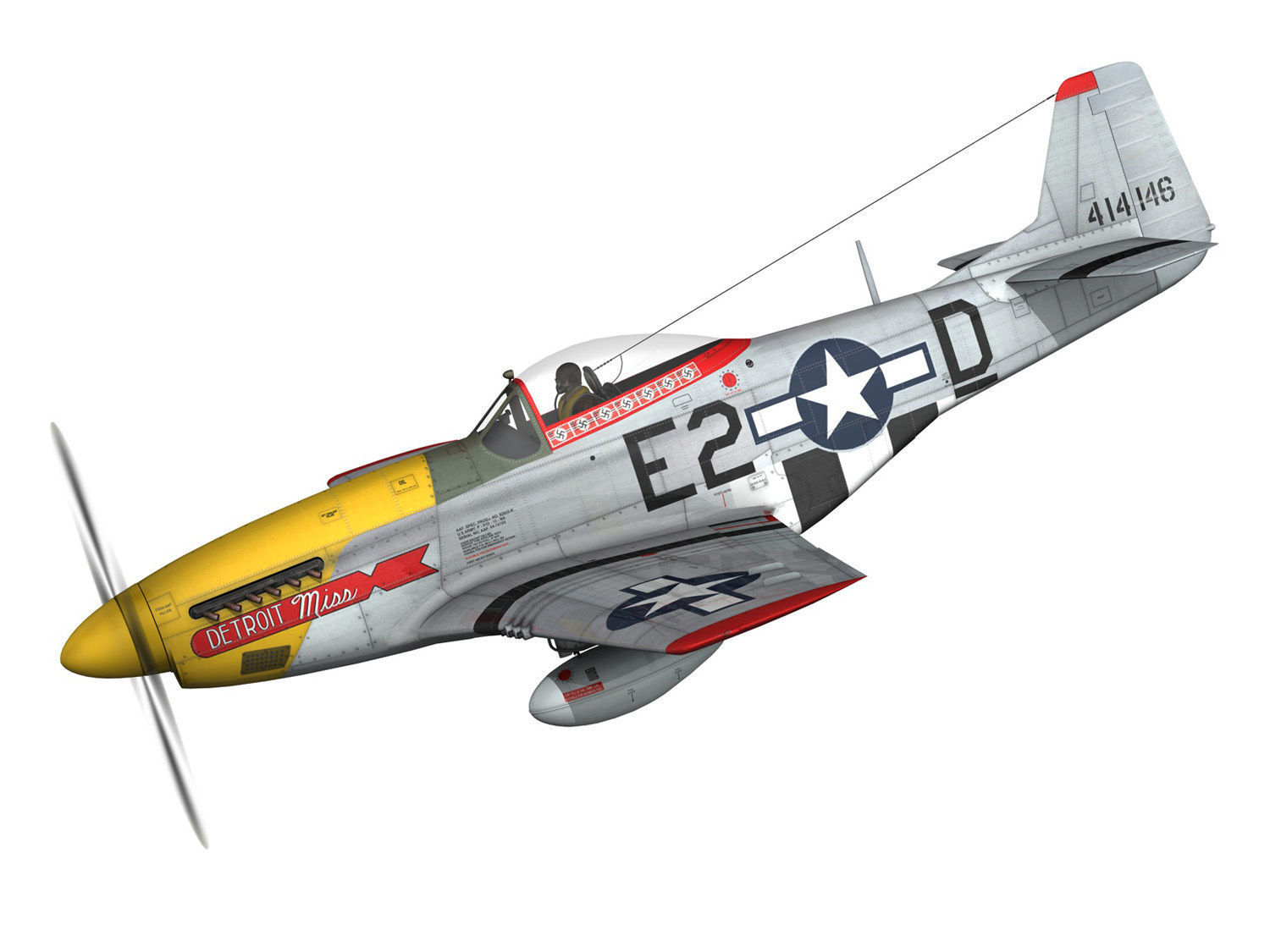 North American P-51D - Detroit Miss 3D model_1