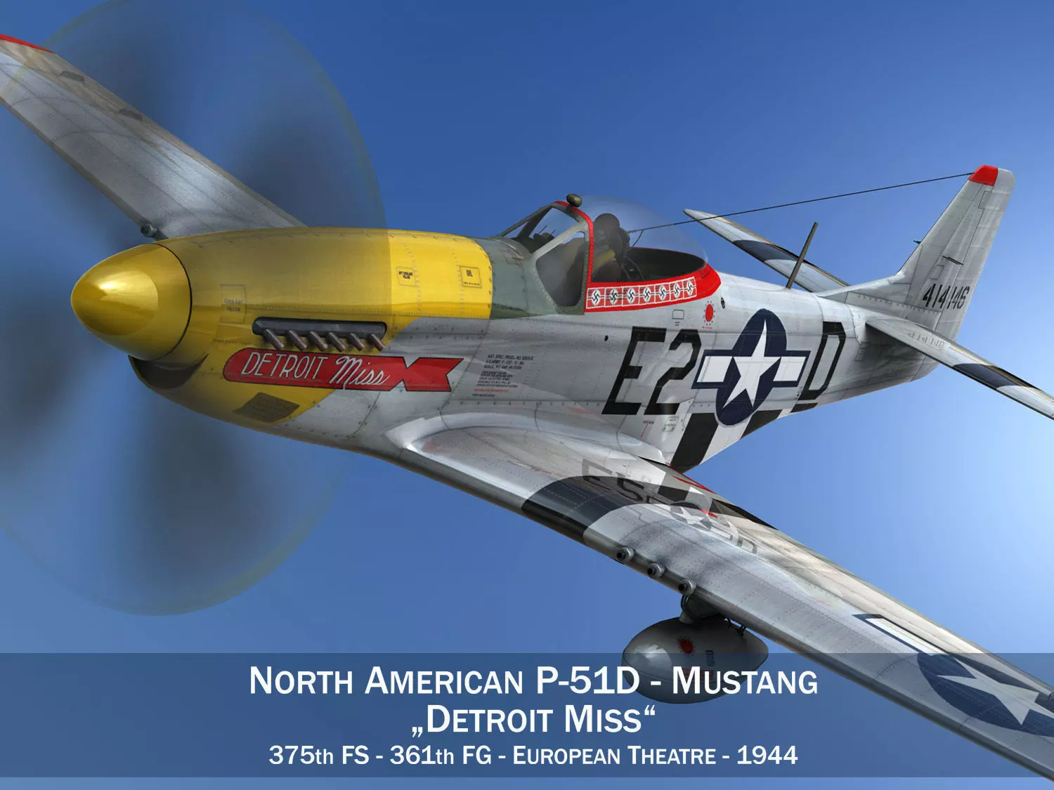 North American P-51D - Detroit Miss 3D model_0