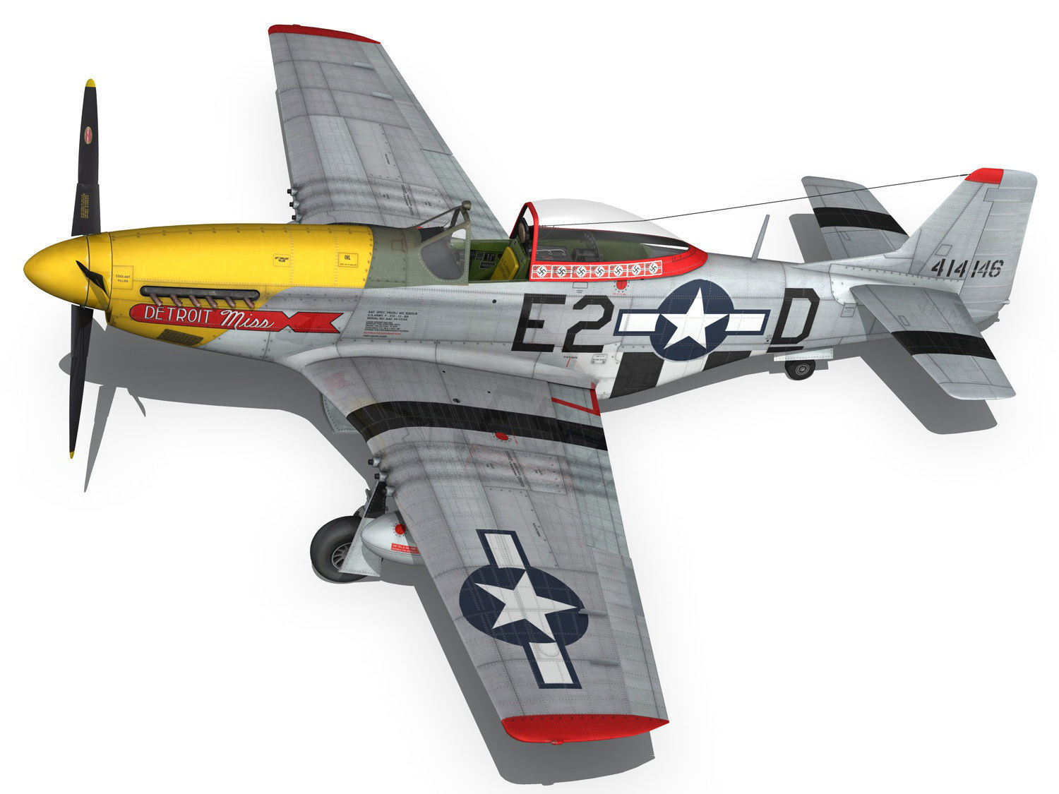 North American P-51D - Detroit Miss 3D model_11