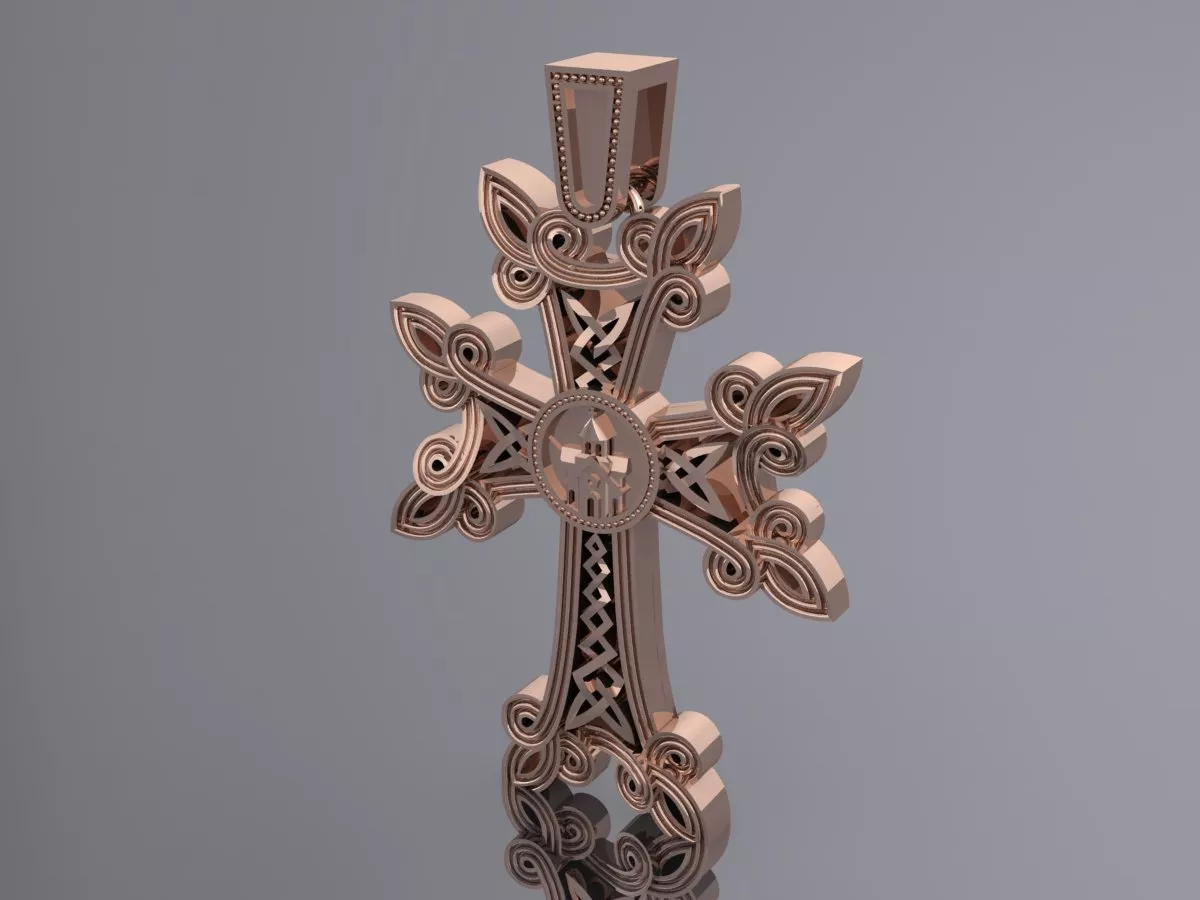 Cross Pendant Gold 3d model 3D print model