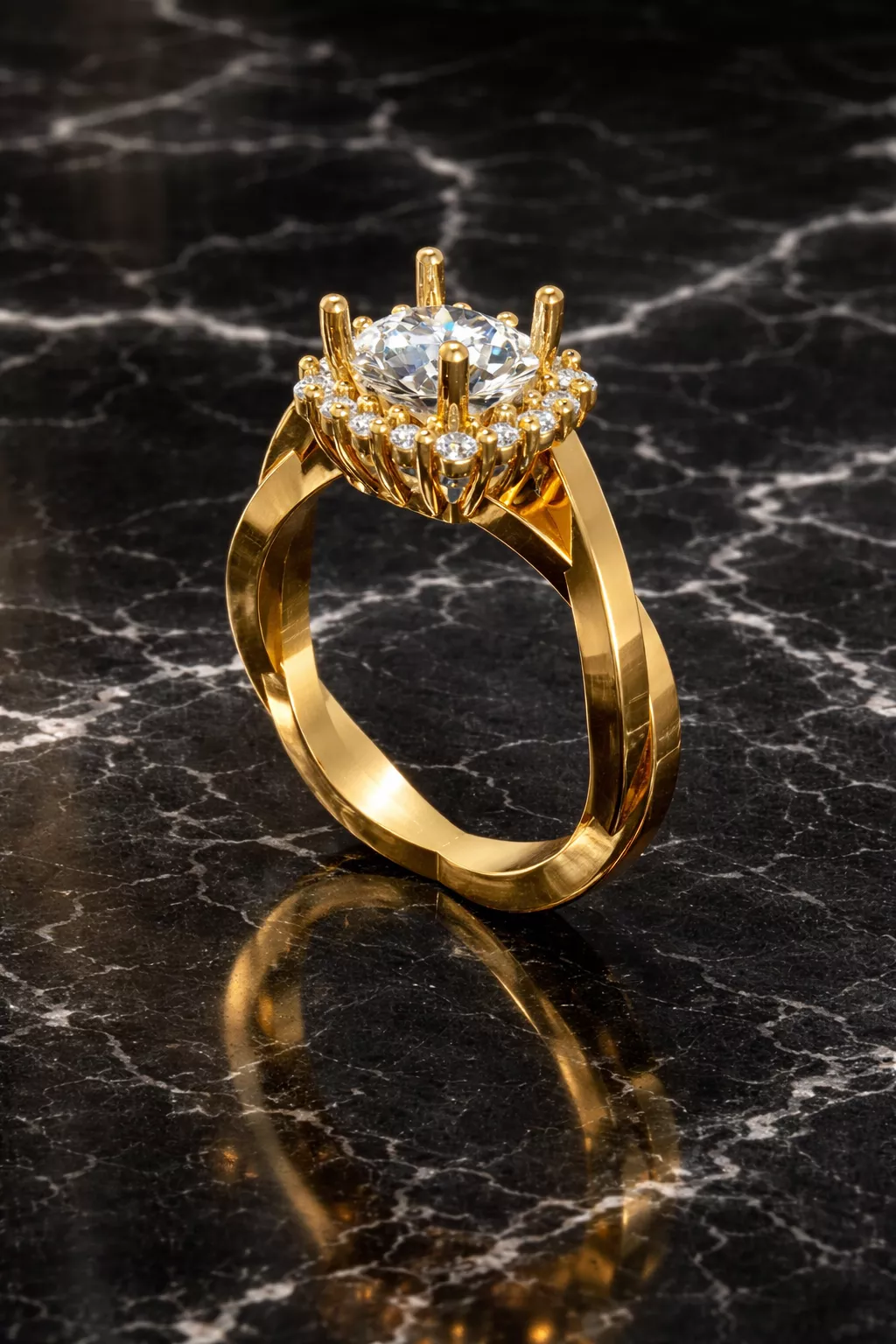 Ring Gold Diamonds 3d model 3D print model