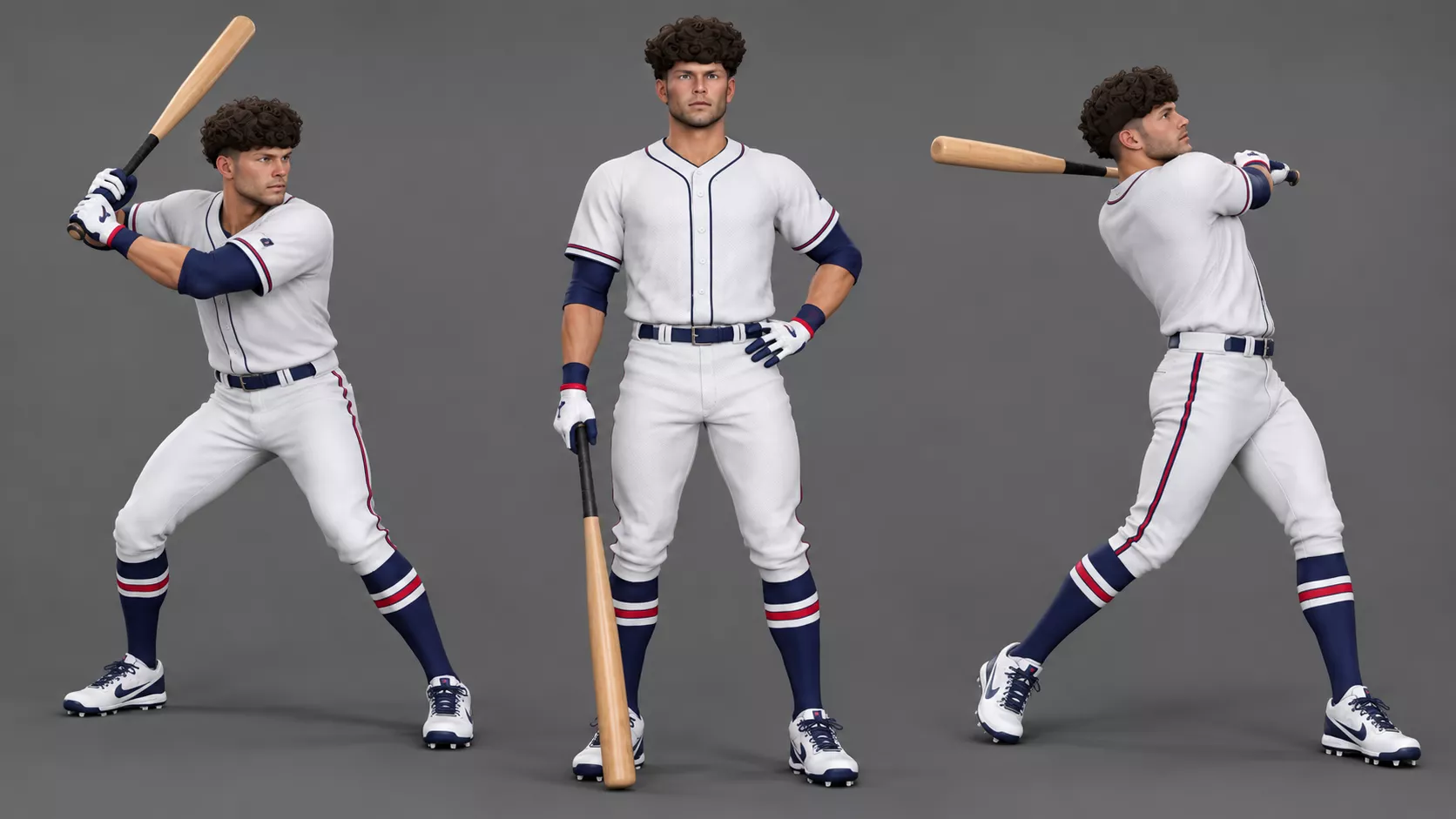 Baseball Player Character Rigged Game Ready Low-poly 3D model