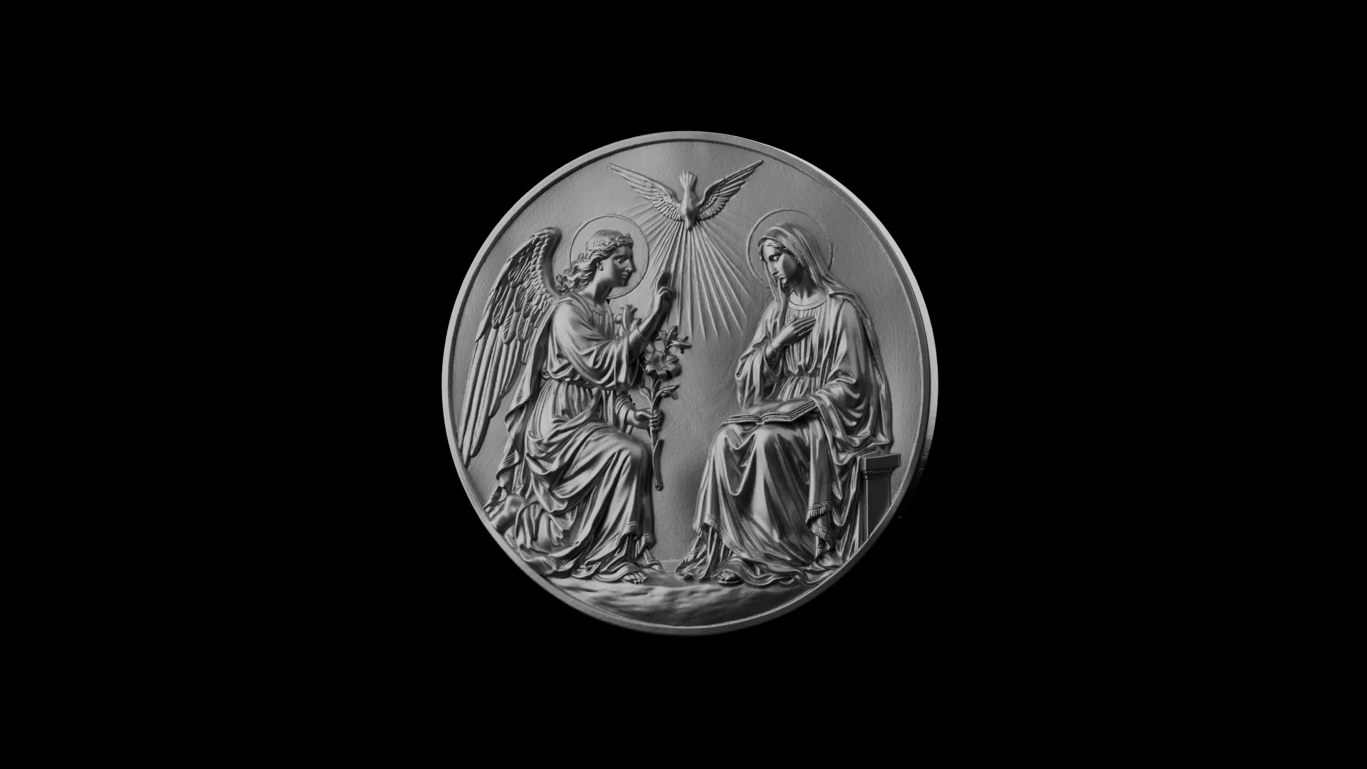 Annunciation Angel Gabriel Medallion 3D print model