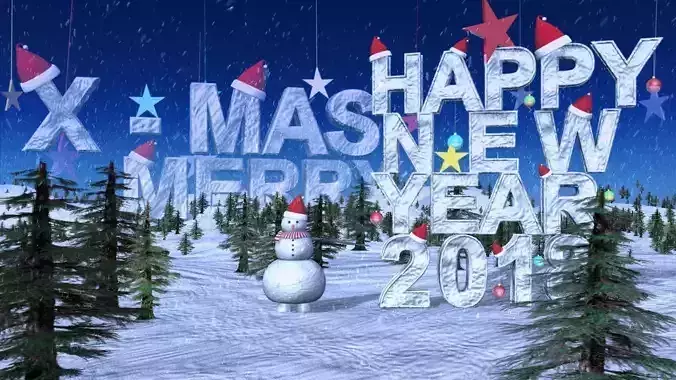 SNOW MAN HAPPY NEW YEAR 3D model