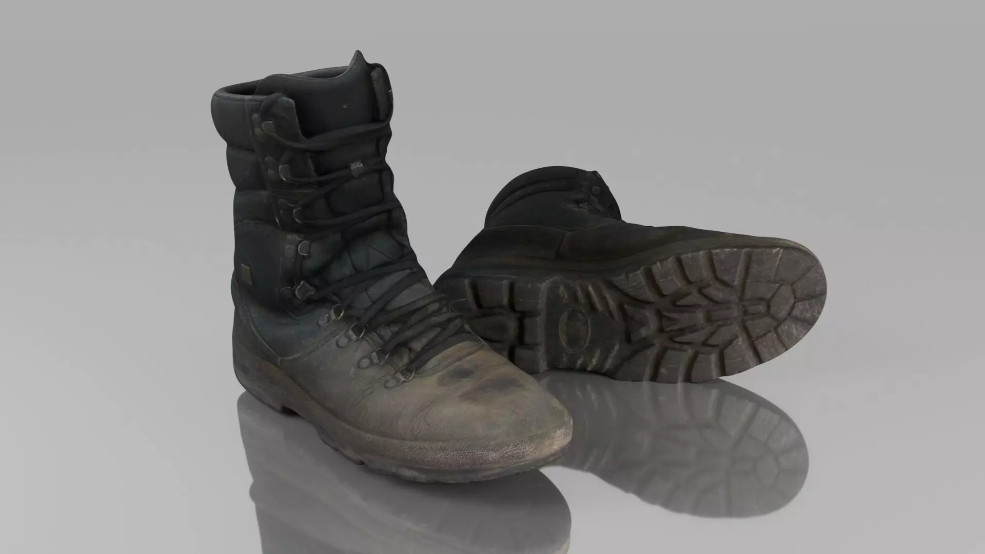 Dirty Boots  Low-poly 3D model_0