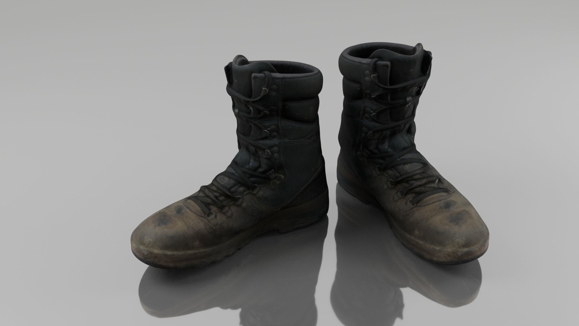 Dirty Boots  Low-poly 3D model_1