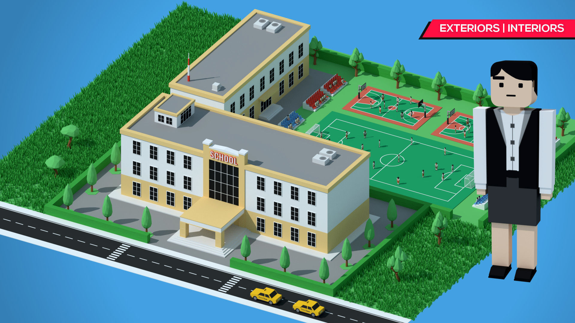 SimplePoly School Interiors - Low Poly Assets Low-poly 3D model_1