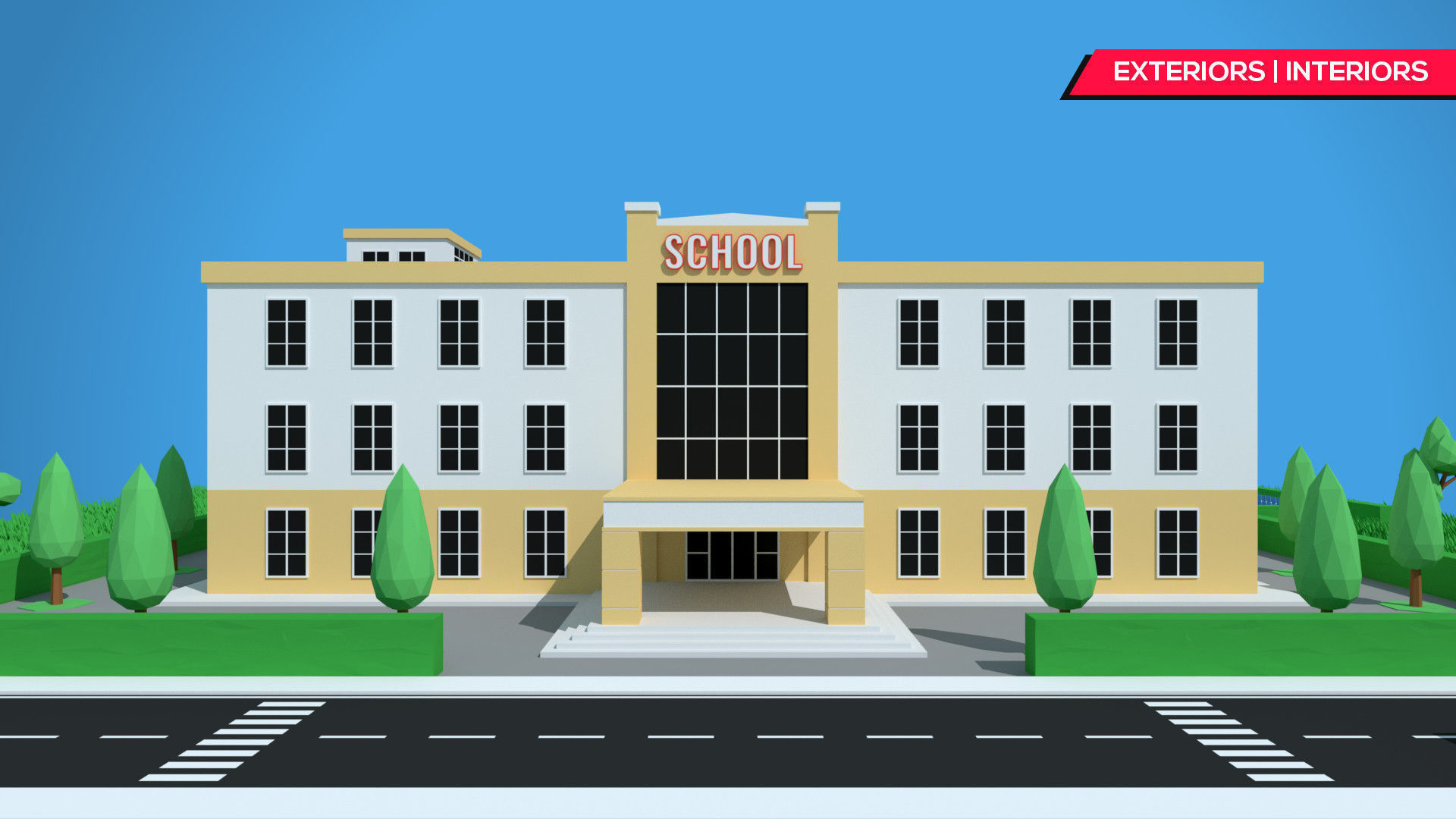 SimplePoly School Interiors - Low Poly Assets Low-poly 3D model_2