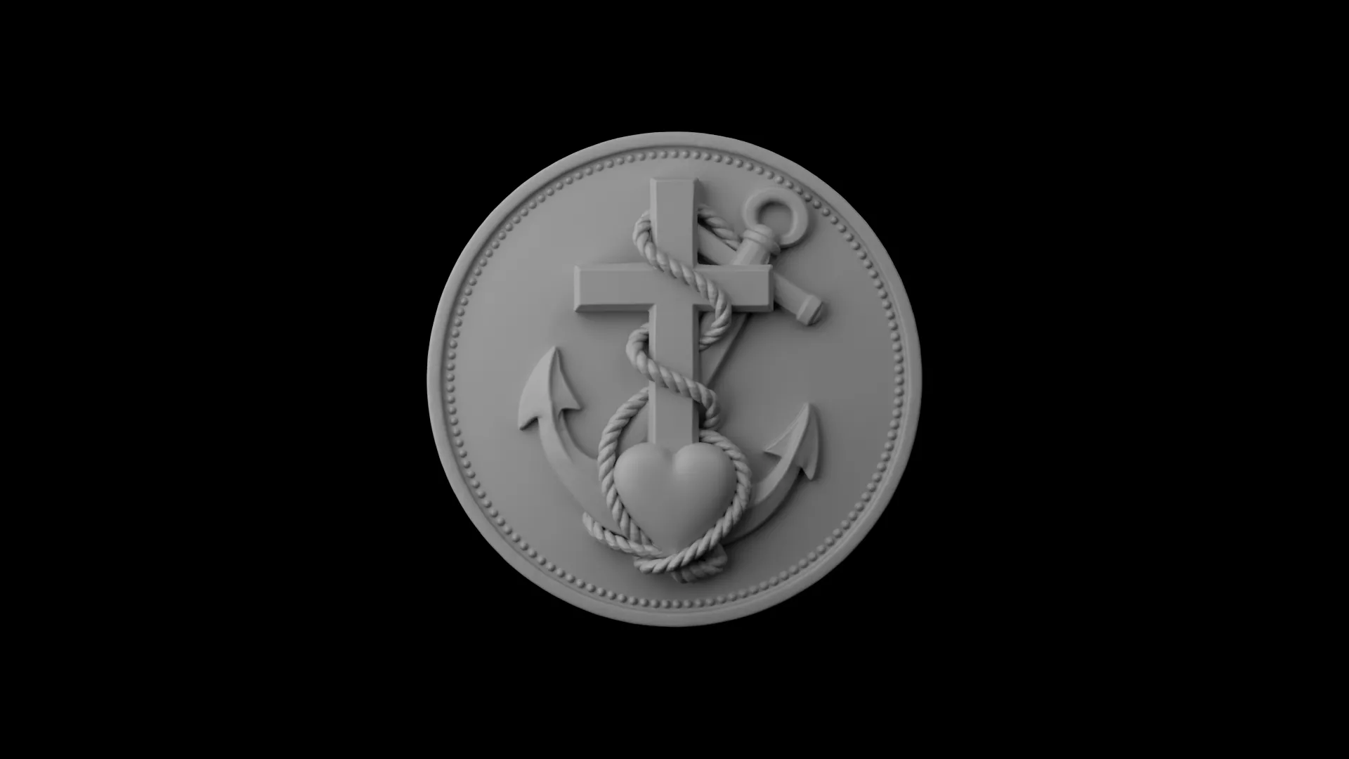 Faith Hope Love Medallion STL FBX OBJ 3MF 3D print model