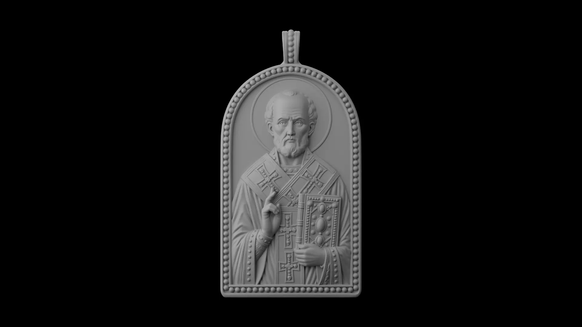 STL 3MF Saint Nicholas Bishop Pendant 3D print model