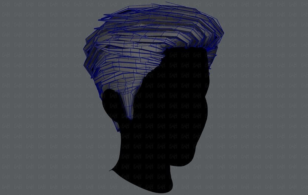 3D Hair style for Man V01 3D model_33