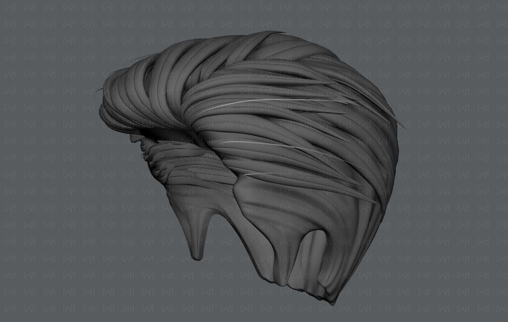 3D Hair style for Man V01 3D model_42