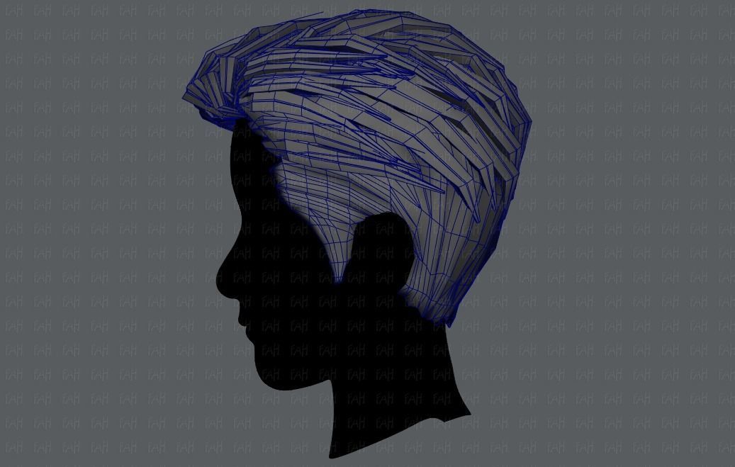 3D Hair style for Man V01 3D model_28