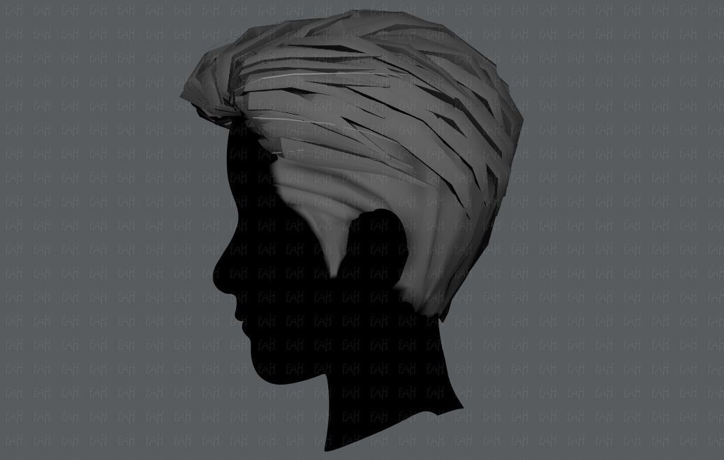 3D Hair style for Man V01 3D model_20