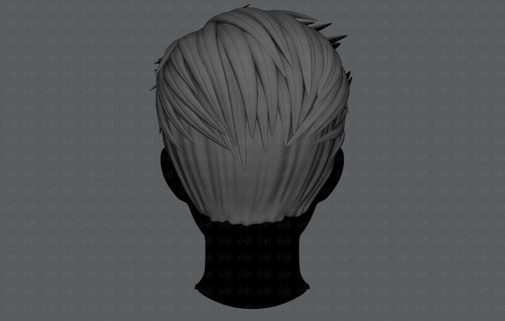 3D Hair style for Man V01 3D model_6
