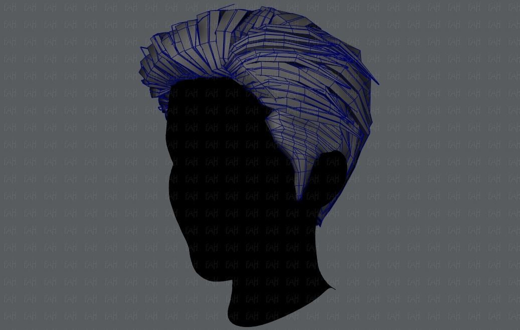 3D Hair style for Man V01 3D model_27