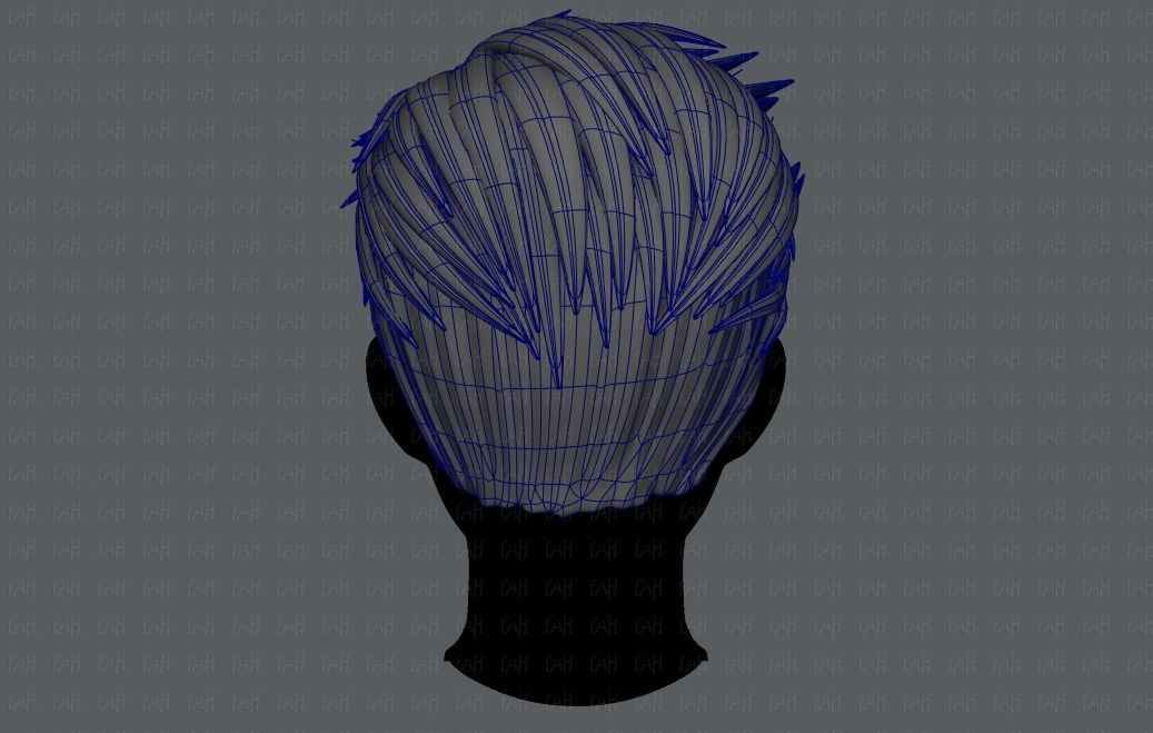 3D Hair style for Man V01 3D model_14