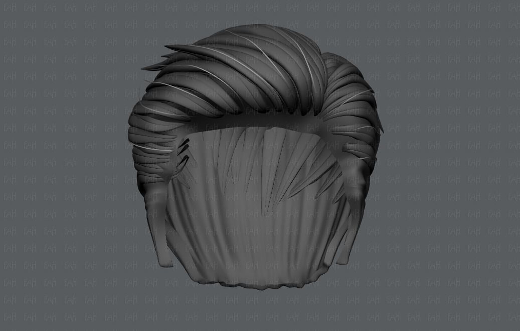 3D Hair style for Man V01 3D model_38