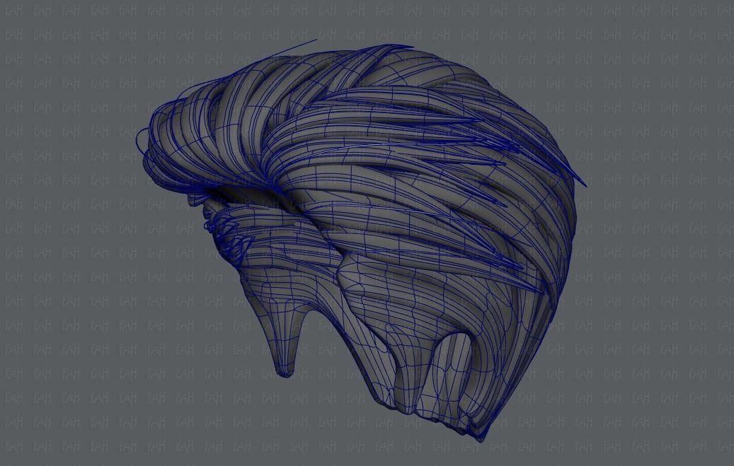 3D Hair style for Man V01 3D model_43