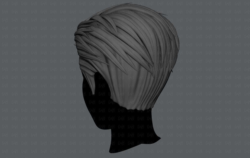 3D Hair style for Man V01 3D model_5