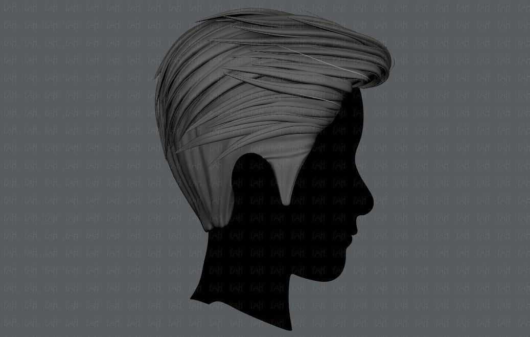 3D Hair style for Man V01 3D model_8