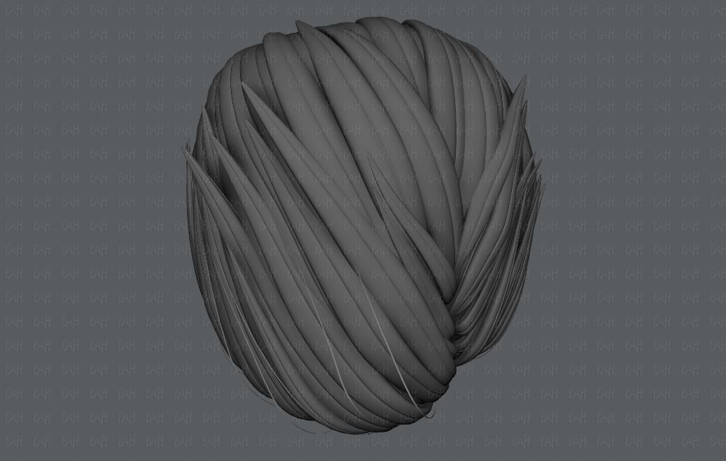 3D Hair style for Man V01 3D model_34